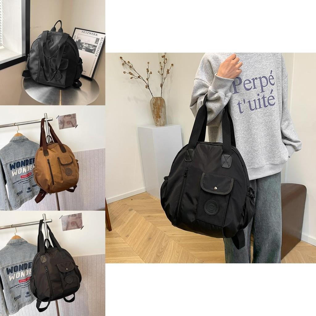 Stylish Large Capacity Nylon Backpack For Travel With Unique Design And Soft Structure
