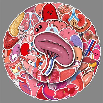 50 Human Organ Graffiti Stickers Cartoon Stickers Decorative Mobile Phone Case Suitcase Stickers
