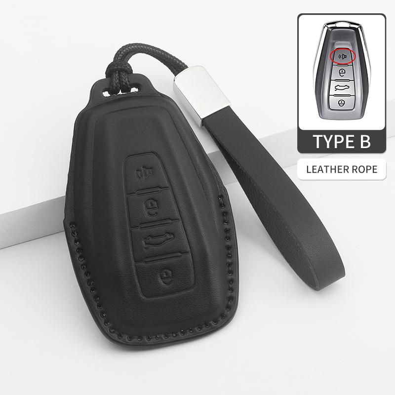 Interior Mouldings Leather Car Key Case Cover Protector Shell Fob Accessories  For Geely Coolray X6 X7 EX7 Geometry C Emgrand Gl