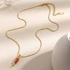 Modern Red Lacquer Carp Pendant Necklace Tarnish Resistant Stainless Steel 18k Gold Plated Everyday Jewelry Design