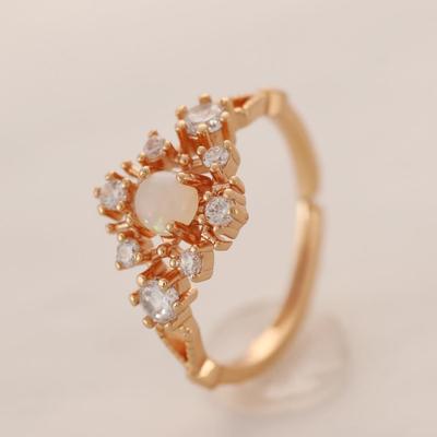 Rings for Women Dazzling Cubic Zirconia Light Luxury Stylish  Rings Rose Golden