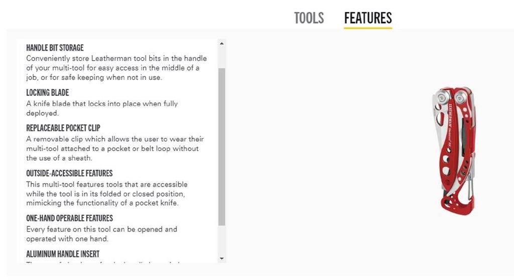 Leatherman YL832310 Skeletool RX Rescue Multi Tool 7 Functions Red (2871)