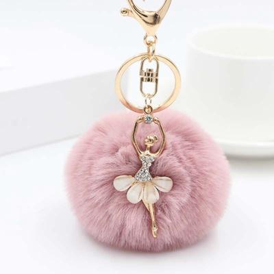 Key Chain Bag Key Ring Dancing Angel Portable Trinket Cute Car Keychain Fake Fur Key Chain