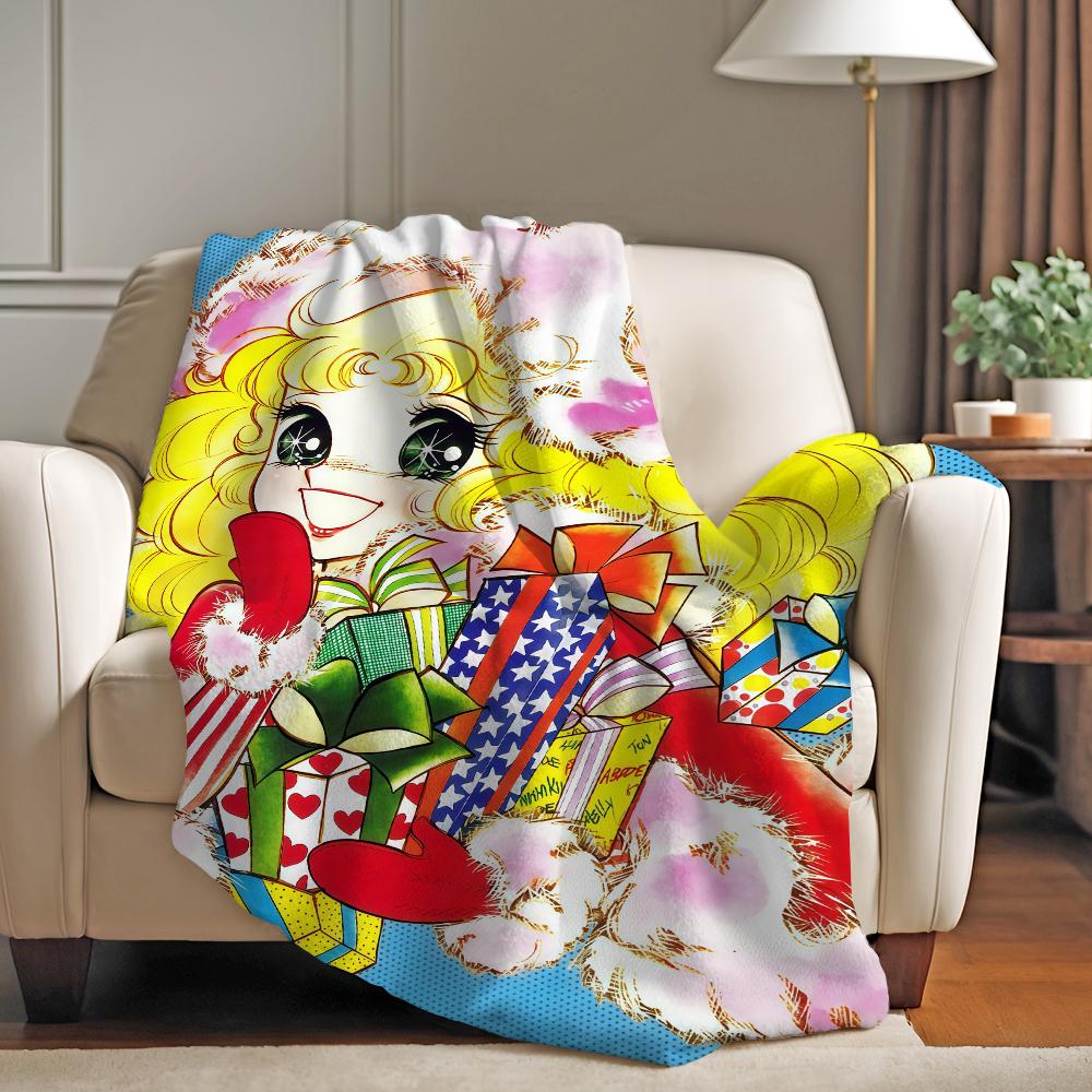 Lovie anime C Candy C Candy Blanket For Sofa Office Bed Plane Travel Sleep Read Relax Camping Soft And Warm