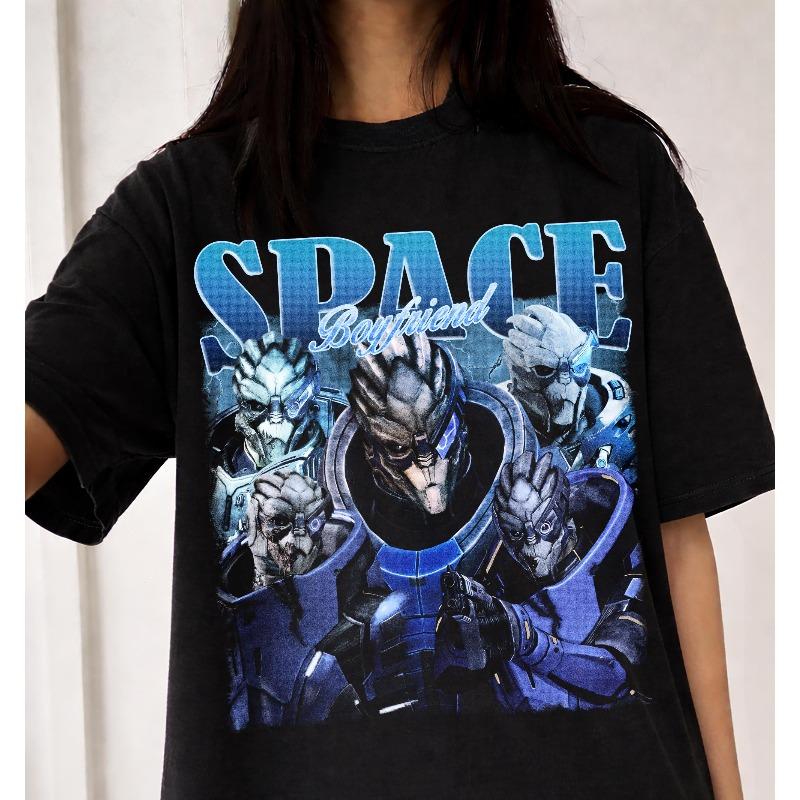 Vintage Garrus Vakarian Graphic Tee, Effect Space Comfort Colors Unisex T-Shirt S