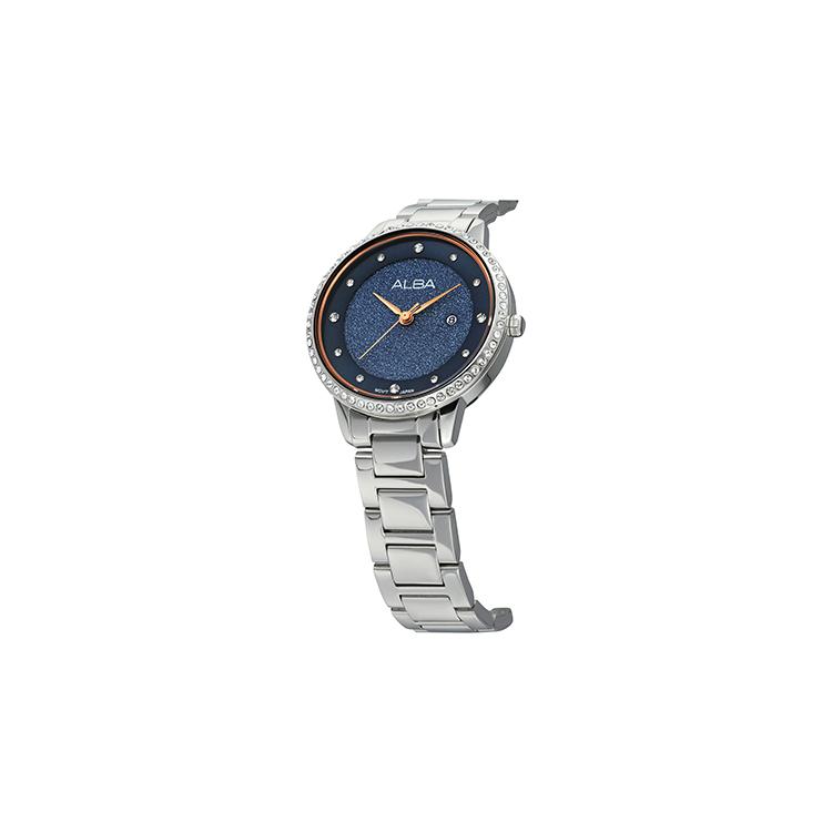 Seiko ALBA Кварцевые часы на стальном ремешке Женские часы Синий циферблат AH7W29X1