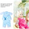 Vaguelly 1set Doll Rabbit Pajamas with Shoes Adorable Doll Decoration Outfit for Dolls Easy To Dress Up with Zipper Design Creative Imagination