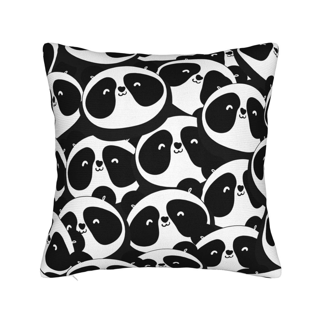 Sushi Panda Square Pillow Case Food Cushion Cover Vintage Polyester Decorative Throw Pillow Case Cover For Home 40*40Cm