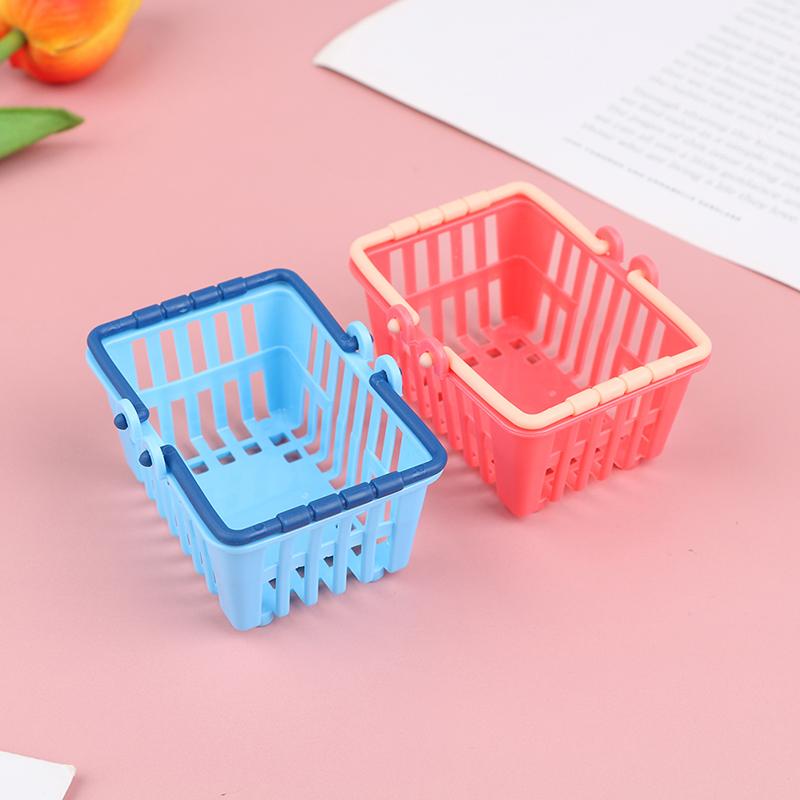 Shopping Basket Toys Kids Mini Supermarket Shopping Hand Basket Model Dollhouse