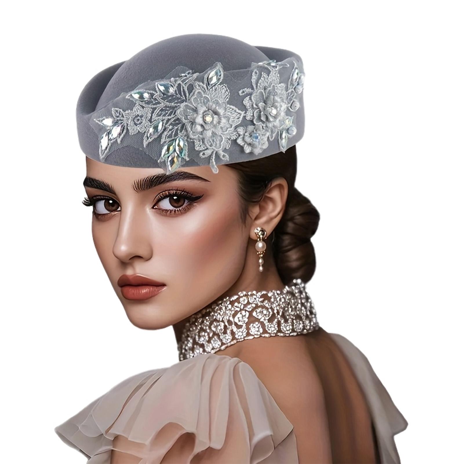 Береты в ретро-европейском стиле Женская модная беретка-кепка Шапка-бини с декором из страз для косплея и костюмированной вечеринки