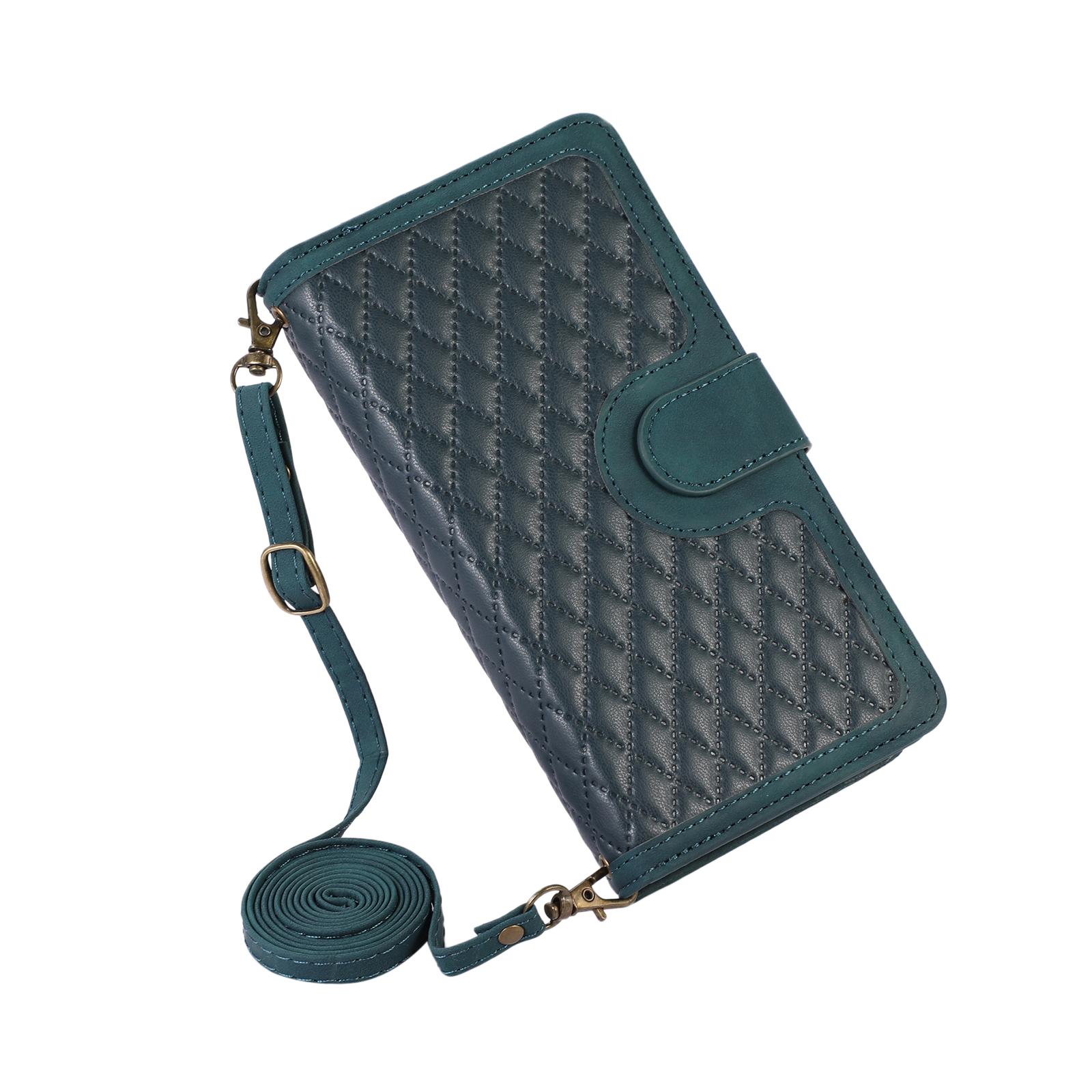 

Crossbody Phone Case for Google Pixel 10 Pro XL Pixel9 9A 8 8A 7 7A 6 6A Lanyard Zipper Plain Leather Card Holder Wallet Cover Google Pixel 10 Pro XL зелёный