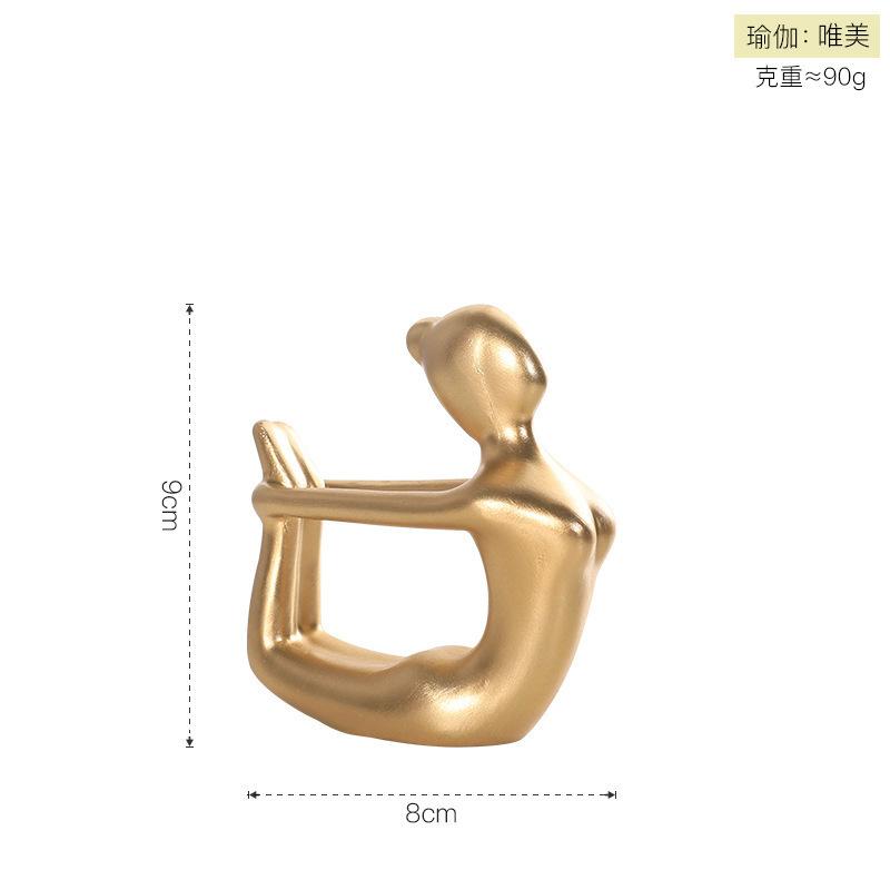 Sculpture Home Decor Abstract Art Yoga Poses resin Figurine Lady Figure Statue Study Office Yoga Studio Ornaments Decorations