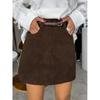 Western Style New Retro Versitile Fashion Corduroy Skirt Hip Skirt High Waisted Skirt