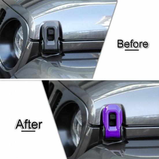 Purple Car Front Engine Hood Cover Lock Buckle Trim for Jeep Wrangler JL JT 18+
