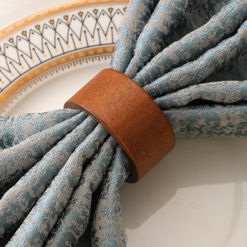 3PCS Fashion Napkin Buckle Versatile Table Napkin Holder Creative Wooden Napkin Rings Party