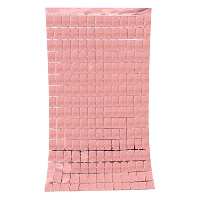 (Hcj)Квадратные блестки Занавес Для дня рождения Украшение Блеск Задняя капля Стена Фольга Занавес День рождения Фоновое украшение 1x2M / 3.28x6.56FT