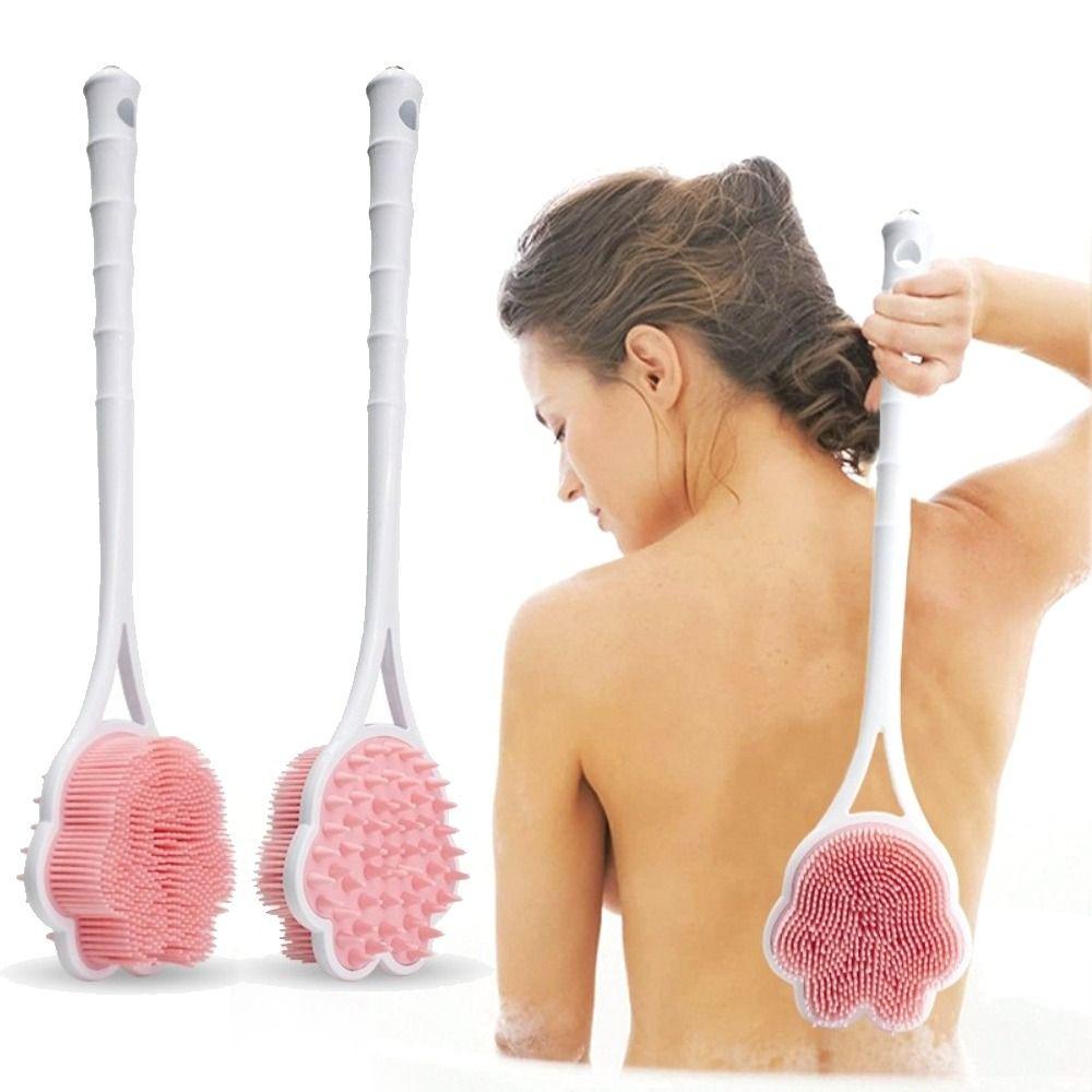 Long Handle Bath Back Brush Double Side Bathroom Back Scrubber Shower Massage Brushes  for Bathing