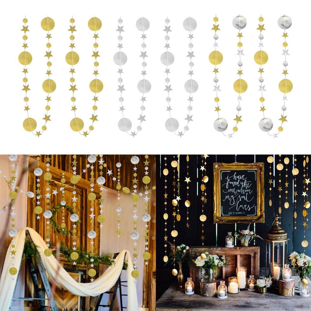 Garland Streamer Kit for Party Decoration Glitter Reflective Paper Hanging Banner Backdrop