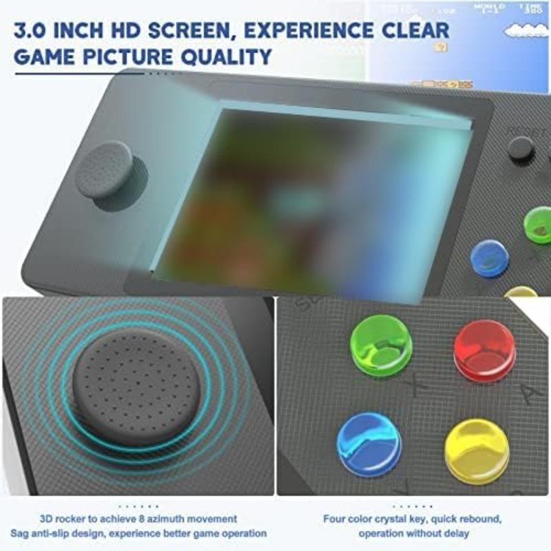 K9 3D Rocker Retro Handheld Game Console, 500 Classic FC Games, 2.4/2.8 Inche Screen Portable 800mAh Battery Rechargeable, Support TV & Two Players