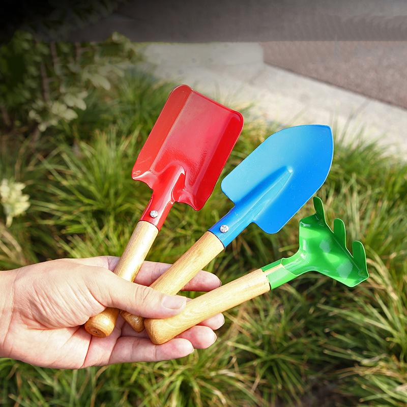 

1set Gardening Tools Kit Wooden Handles Small Digging Shovel With Rakes For Outdoor Flower Gardening Accessories