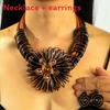 Modern Water Crystal Floral Jewelry Set With Alloy And Embossed Embedding For Spring Wear