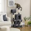 Cat Tree with Cat Scratching Post, Cat House, Hammock, Bed, Tunnel and Ball, 48x48x125 cm, Dark Grey