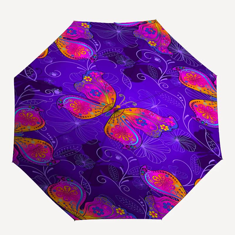 

1pc Butterfly PatternAutomatic Open/close Umbrella, 8-Rib sturdy structure, Portable Travel Umbrella, Parties, Everyday Usec18