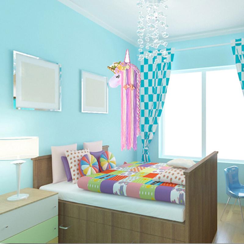 Colorful Unicorn Storage Hanging Rack INS Style Wind Chimes Girls Room Headwear Hair Clip Hairband Organizer Multiuse Home Decor