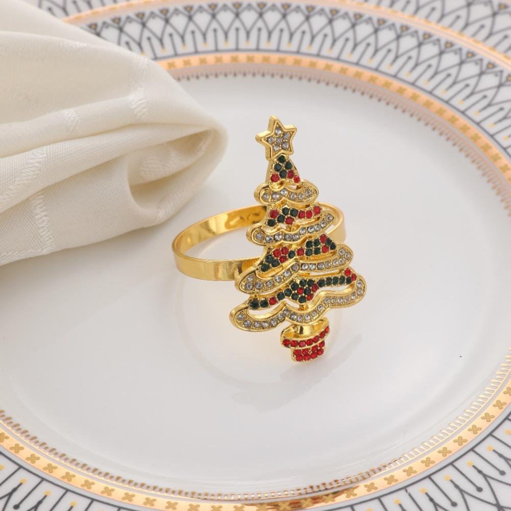 6pcs Christmas Napkin Rings Set Napkin Rings For Dinner Party, Wedding, Birthday Christmas Home Table Decoration Accessories