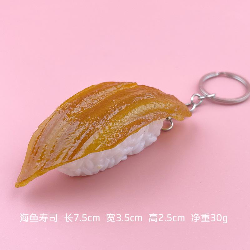 Simulation Fake Sushi Model Keychain Fun Japanese Keychain Rice Ball Salmon Model Sushi Keychain Pendant Food Mold Decoration