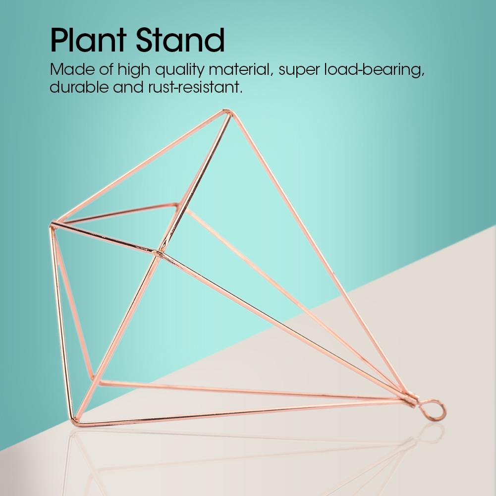 Freistehender Hängender Geometrischer Pflanzenständer Blumenampel Moos Farn Pflanzendekor (Roségold)