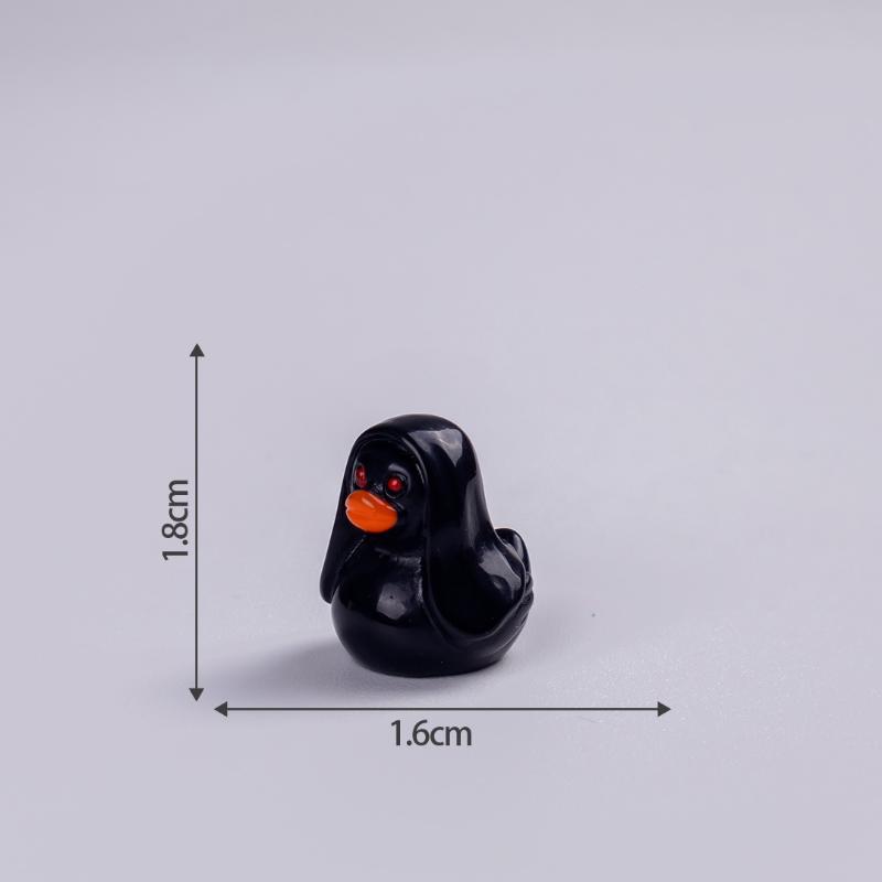 10Pcs Mini Halloween Pumpkin Duck Micro Landscape Resin Ornament Devil Duck Halloween Carnival Party Gift Home Desktop Decoratio