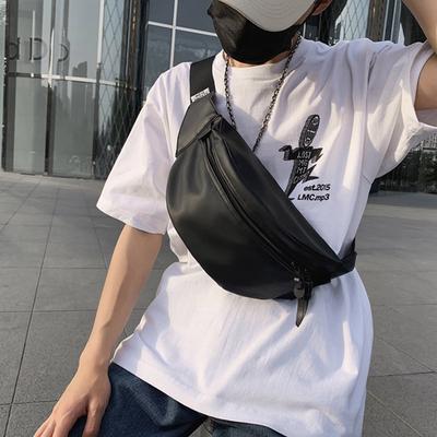 Sport Brusttasche PU-Leder Herren Gürteltasche Lässiger Trend Wasserdichte Umhängetasche Bauchtasche Street Hip-hop Junge Hüfttasche Phe Tasche
