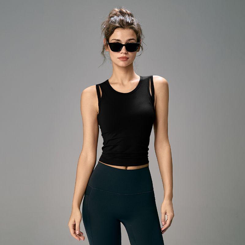 Mitaogirl Kendall Sports Vest Women Quick-Drying Slim Fit Cycling Yoga Clothes Sleeveless With Chest Pad Fitness Top