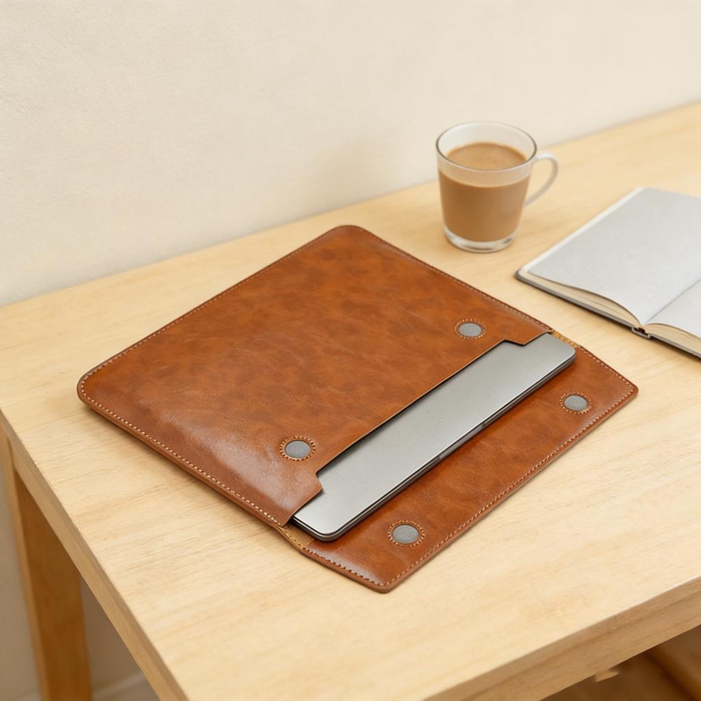 Simple Design 13/14/15/16 Inch Laptop Sleeve Case for M1 MacBook Air 13.6 Pro 14 16 PU Leather Laptop Pouch For HP Dell Huawei