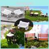 Miniature Garden Bench Set Durable Resin White Chair And Brown Table Micro Landscape Decor