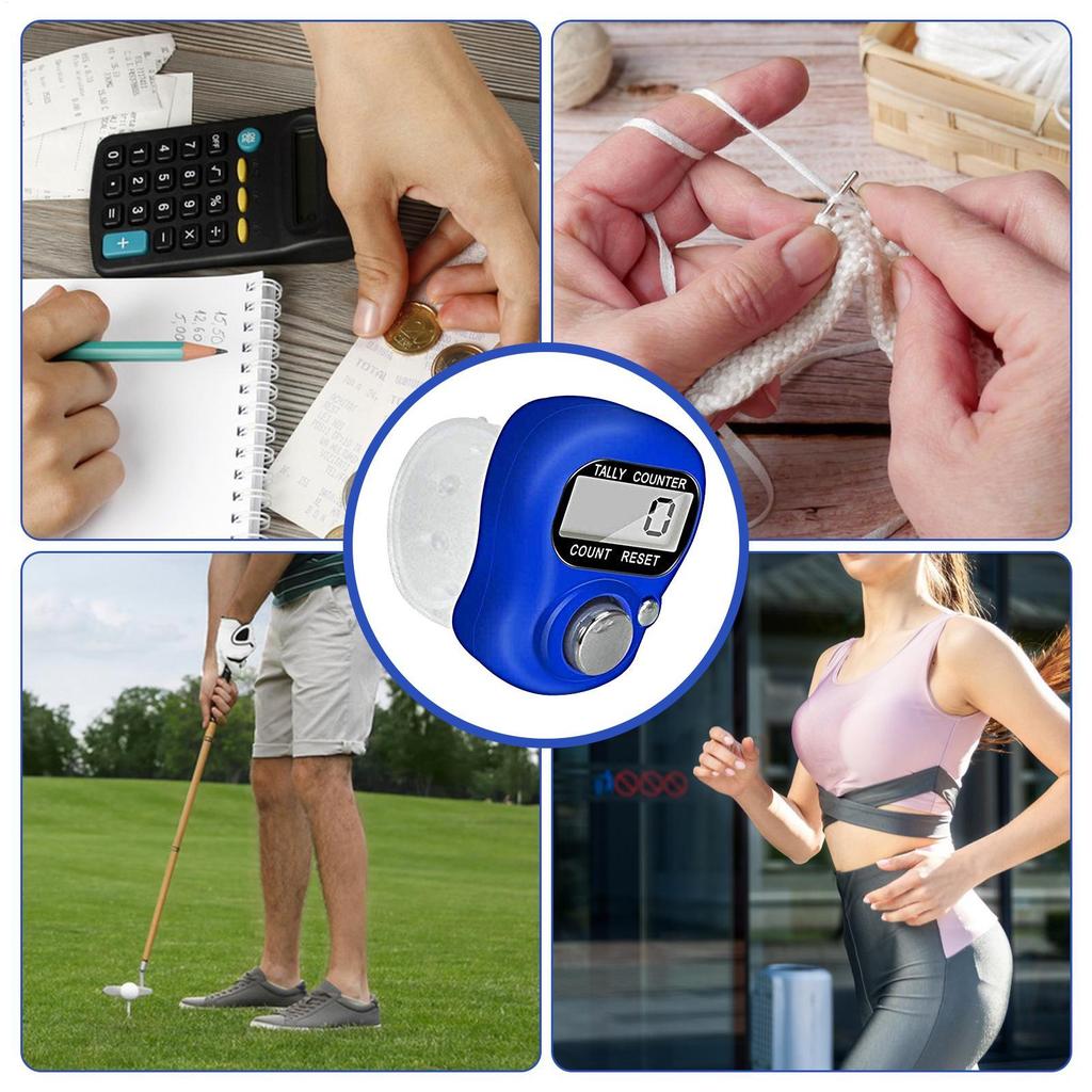 Electronic Digital Counter Digital Display Counter Resettable LCD Digital Counter Small Finger Counter for Golf Goods Counting