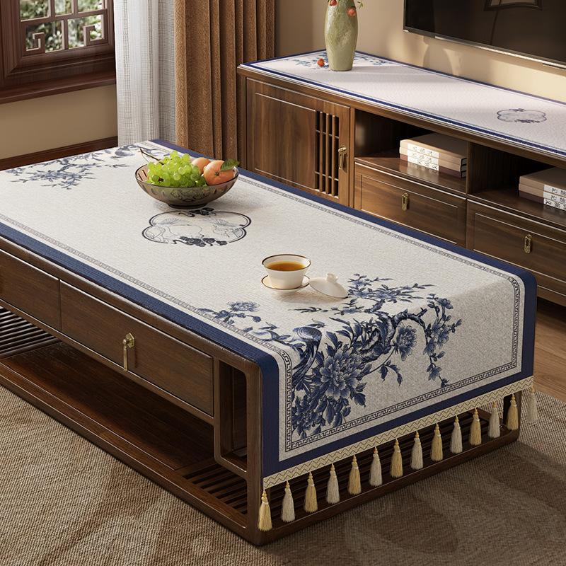 Coffee Table Tablecloth Living Room Light Luxury High-End Tv Cabinet Long Cover Cloth Dining Table Decorative Tablecloth