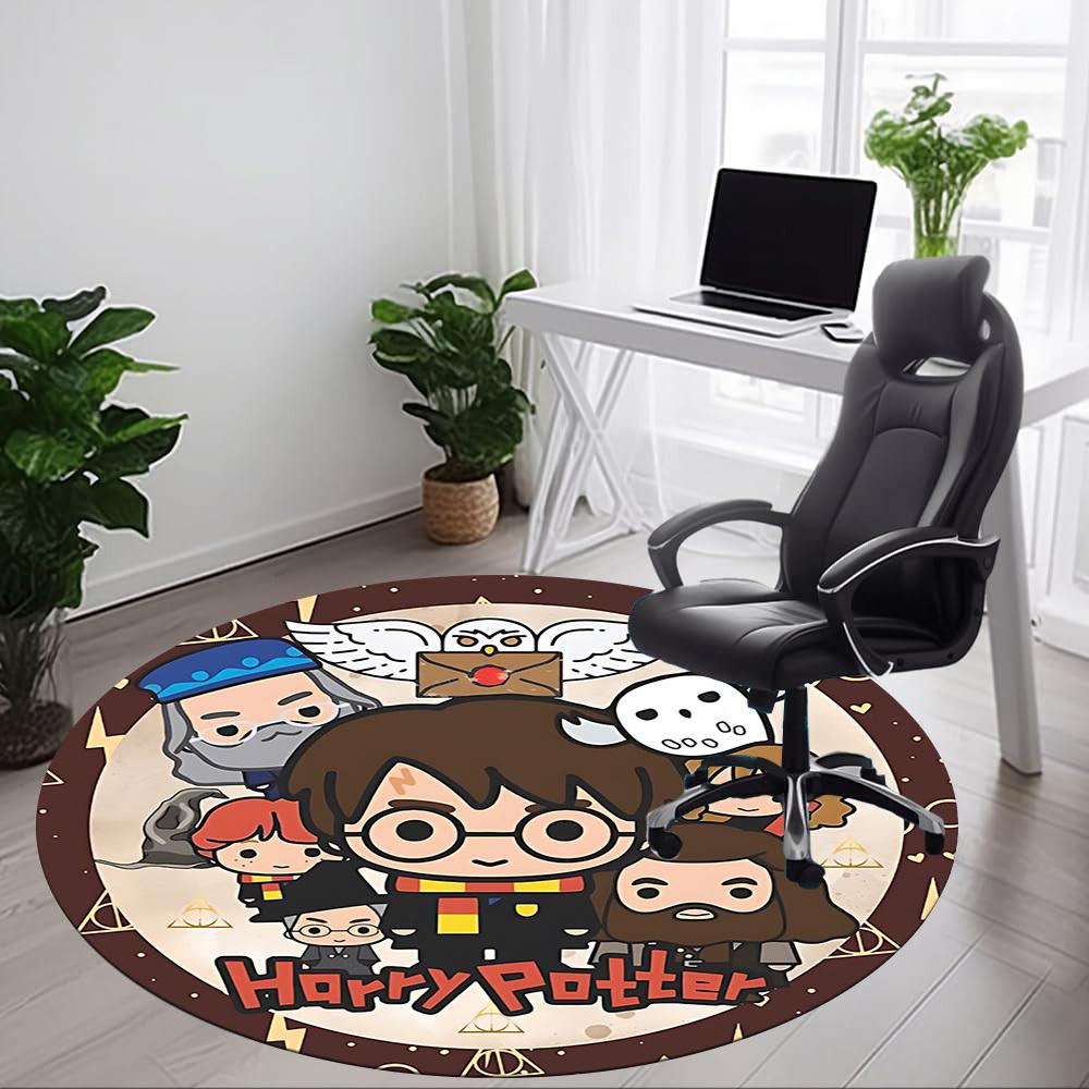 1pz Tappeto Harry Potter, Rotondo Antiscivolo Durevole Grande Dimensione Tappeto da Ufficio, Adatto per Ufficio, Bella Decorazione