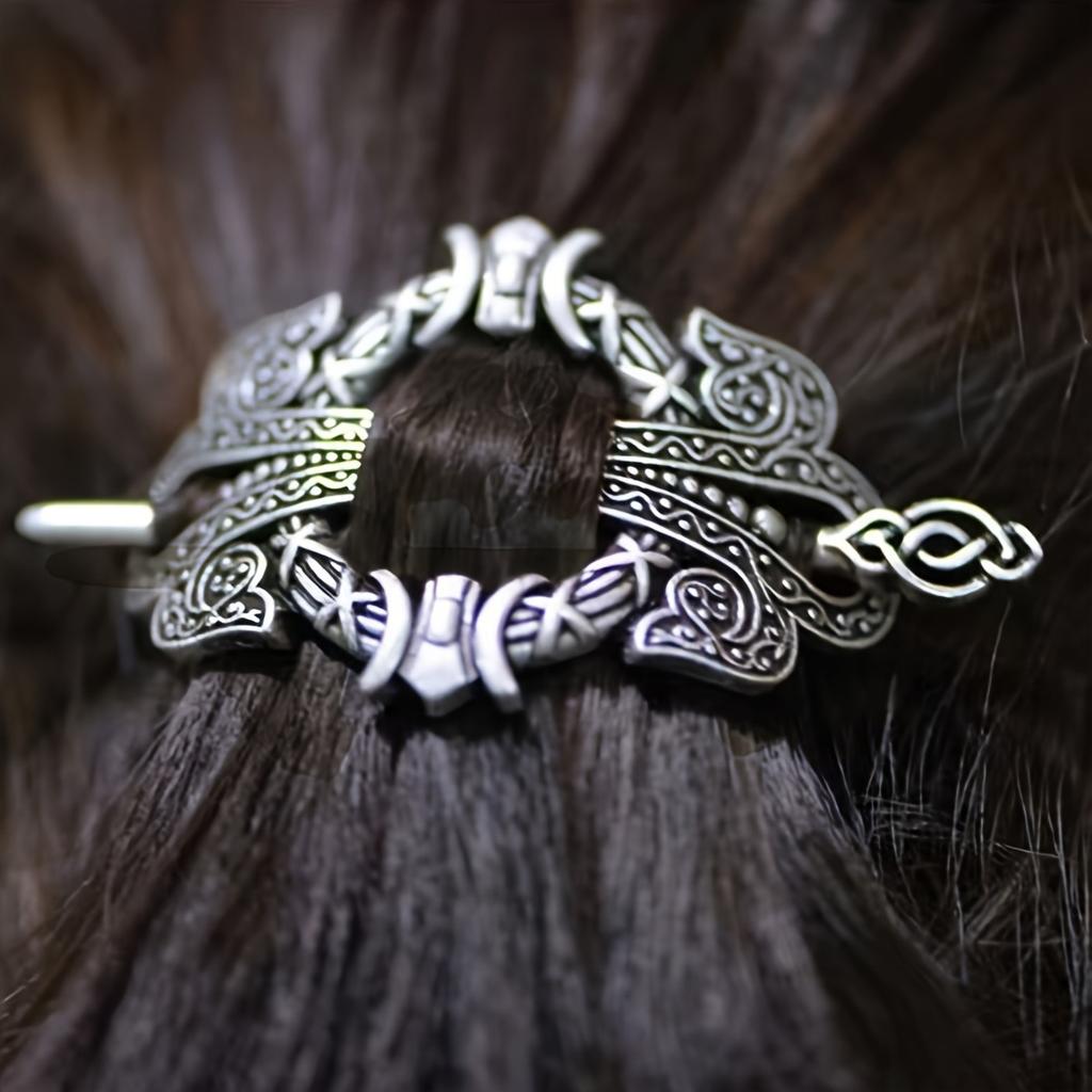 Retro Baroque Viking Hair Clip Alloy Hair Stick Viking Metal Celtic Hair Clip Hairpin
