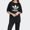 Adidas Trefoil Logo Crew Neck T-Shirt Women Tops Black EC1884