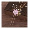 3-Piece Flower Hair Comb & Pins Set - Gorgeous & Cute Floral Design Hair Accessories for Weddings, Parties, Formal Events, and More - Pink -