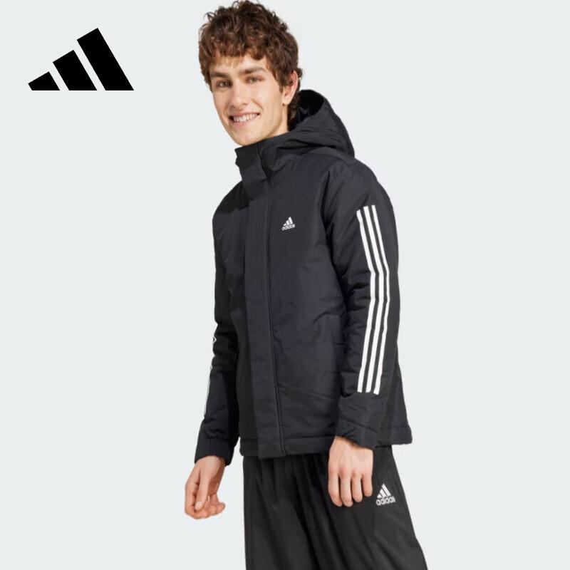 Adidas Men s Hooded Padded 3-Stripes Jacket IX8884 S
