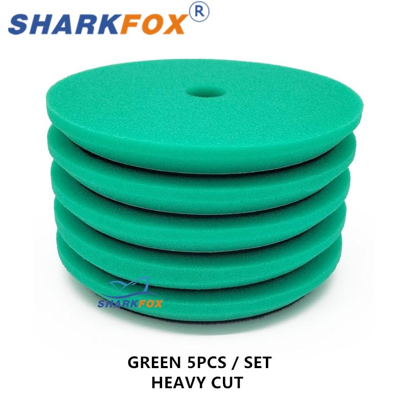 Sharkfox 5inch Polishing Pads Buffing Sponge Pad Polish Disc Smooth Foam Pads DA/RO Polisher Buffer Use for Car Beauty Auto Care
