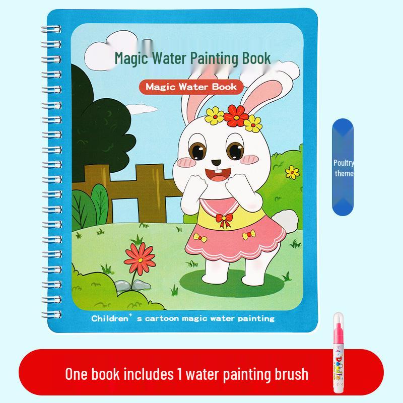 Children s Magic Water Painting Doodle Book: Quiet Puzzle & Coloring Album