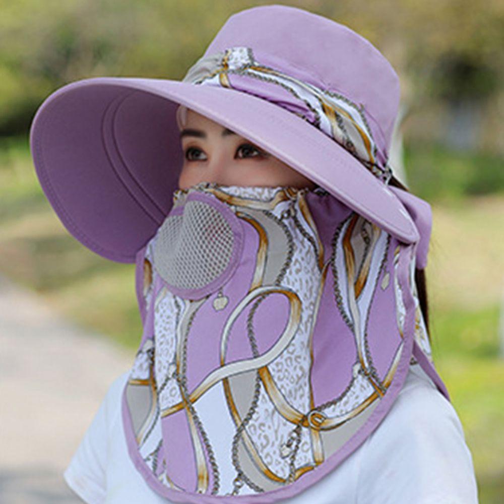 Fishing Caps Outdoor With Neck Flap Women Sun Hat Summer UV Protection Flower Print Bucket Hat