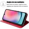 Coque de protection - Samsung - Galaxy A24 - Synthécuir Rouge - Antichoc - Souple