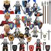 Military Medieval Dragon Knight Figures Building Blocks Western Cowboy Wilderness Weapons Horse Shield Spear Armor Kids Toys A35
