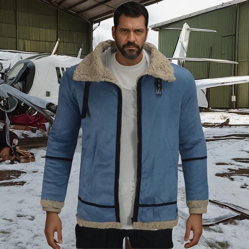 Men's Coat Medium and Long Thickened Coat Japan and Korea Casual