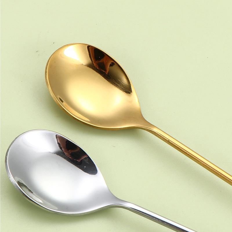 1Pc Crystal Long Handle Spoon Set 430 Stainless Steel Diamon-d Ice Spoon for Dessert Ice Cream Coffee Cocktail